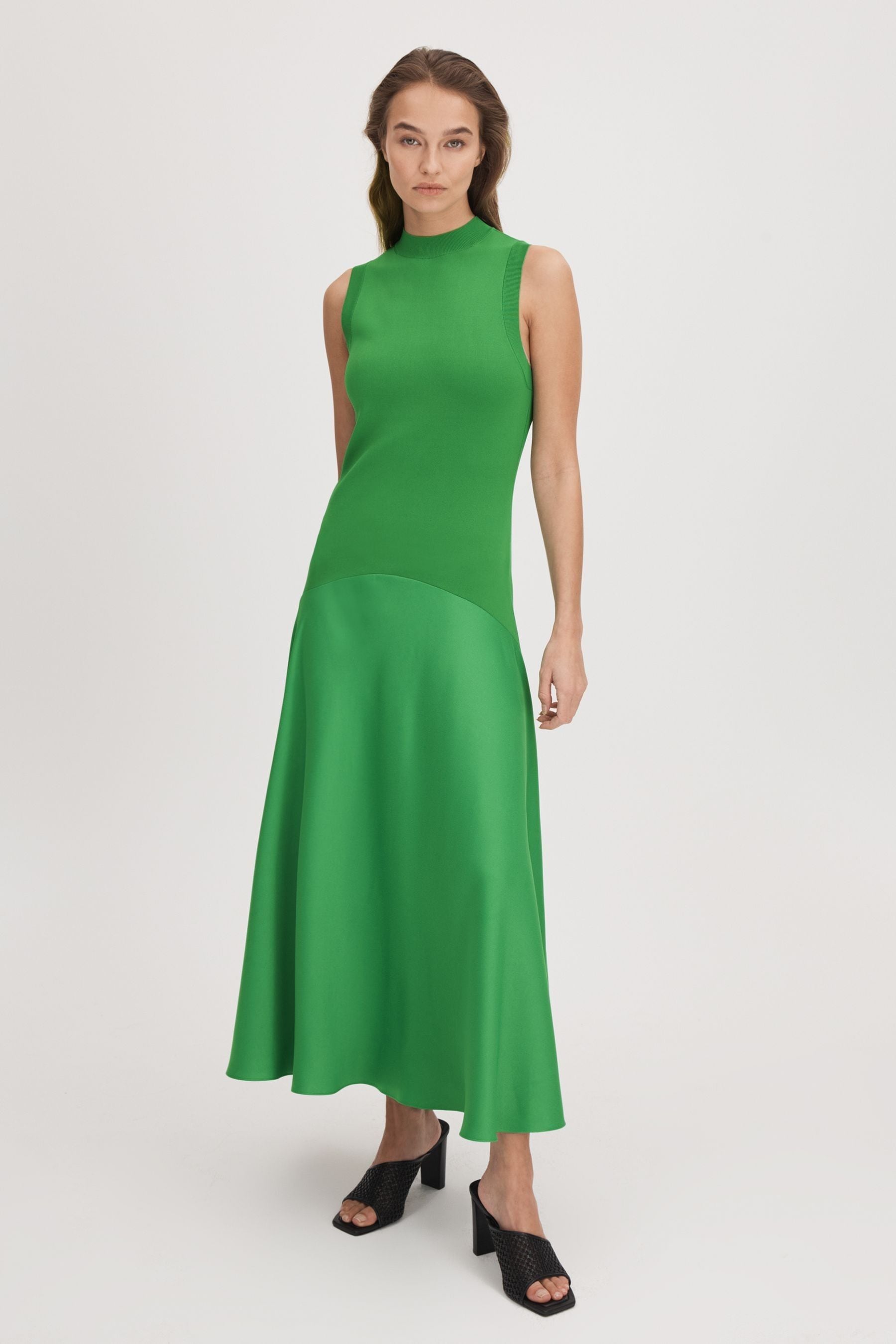 Florere Fit-and-flare Midi Dress In Bright Green