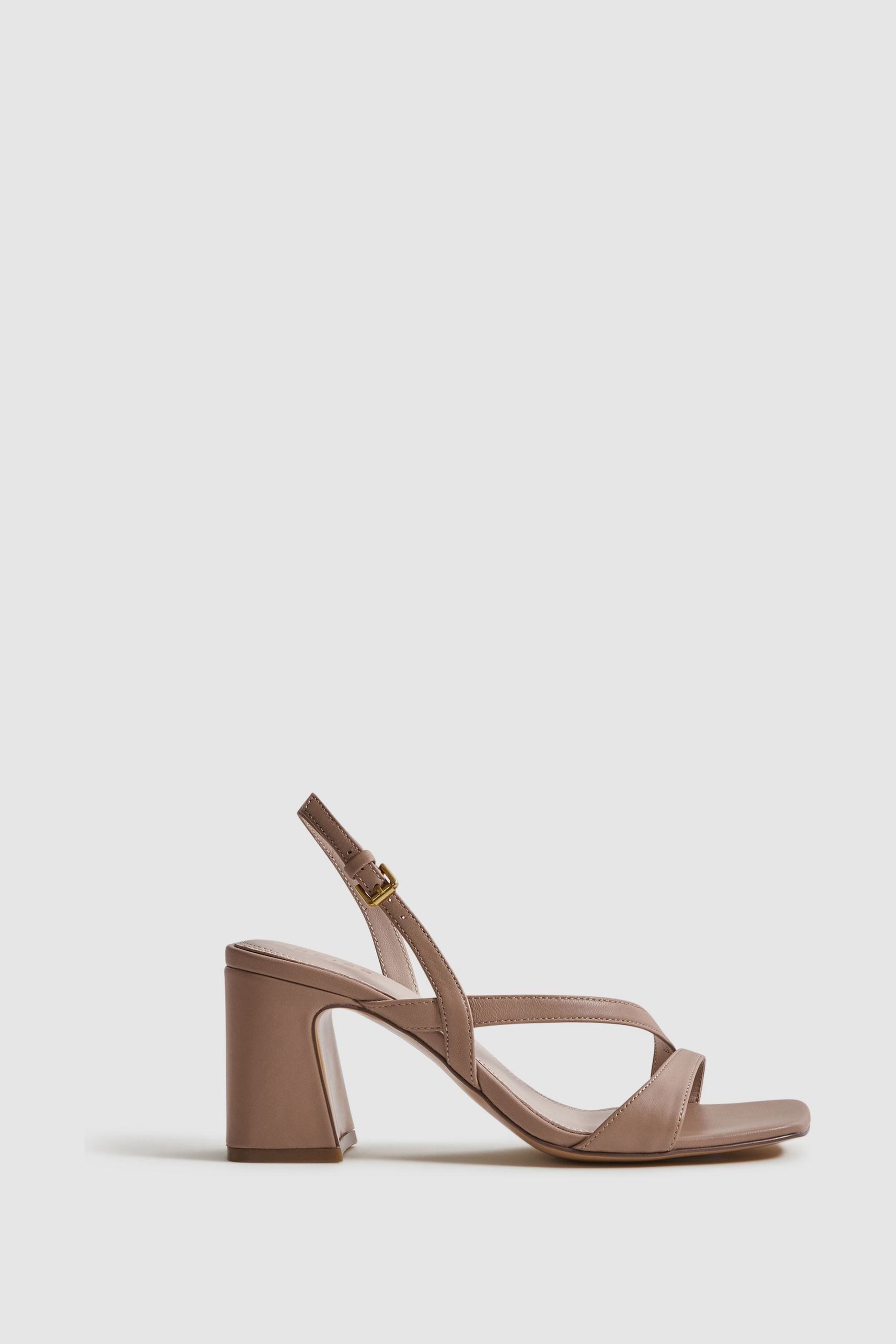 Reiss Alice - Nude Strappy Leather Heeled Sandals, Uk 5 Eu 38