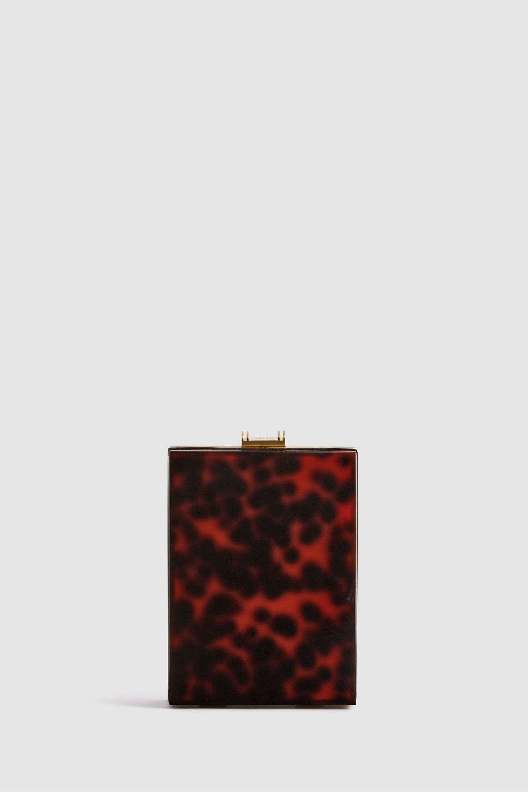 Reiss Tortoise Gigi Acetate Clutch Bag