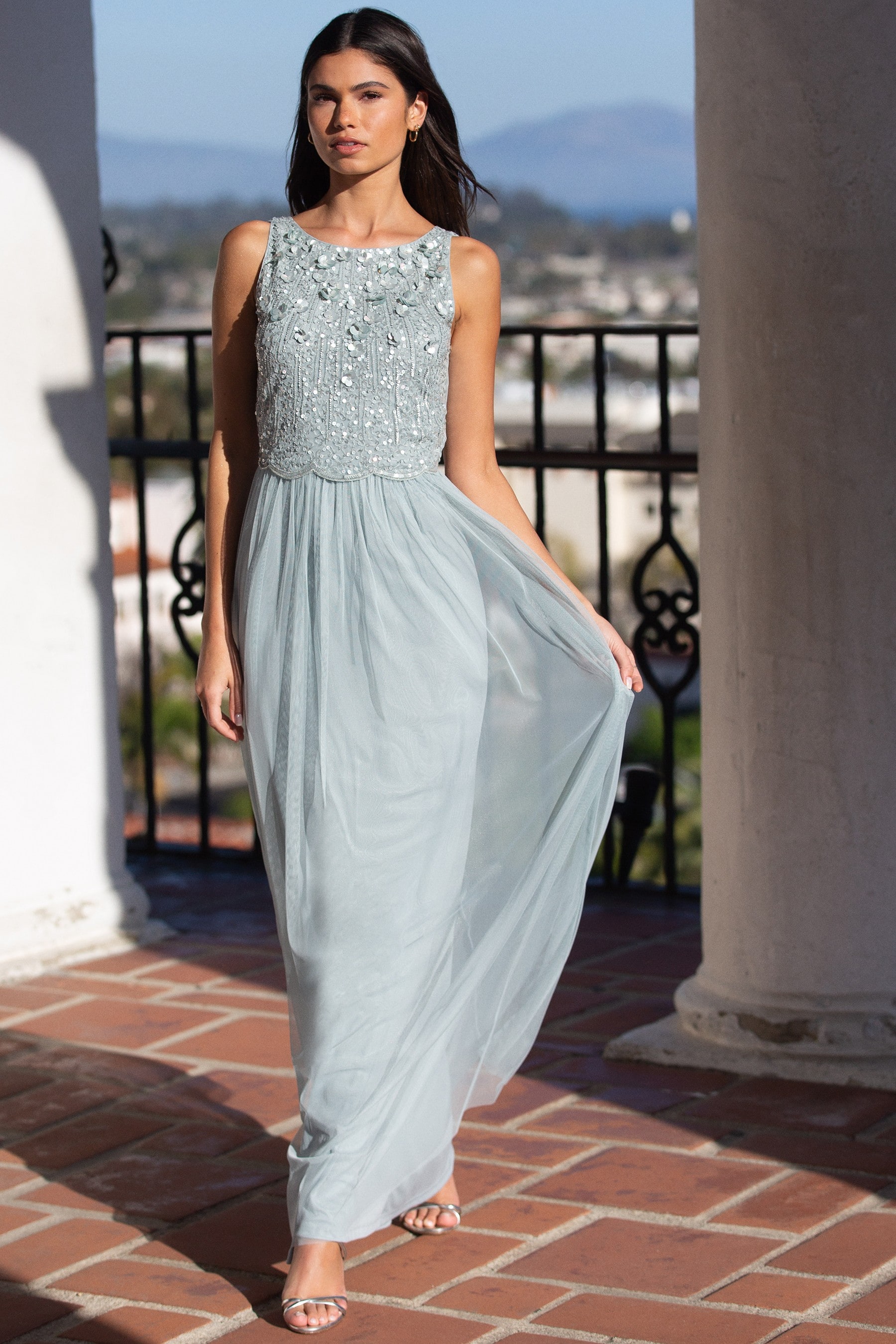 lipsy green maxi dress
