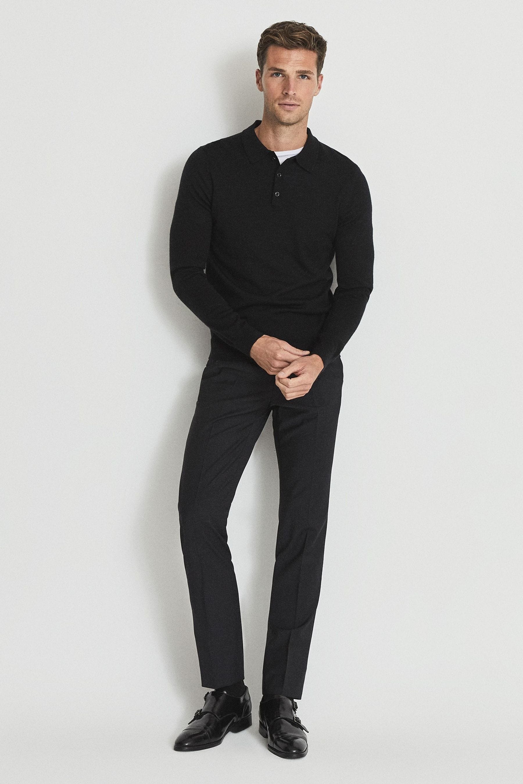 Trafford - Black Merino Wool...