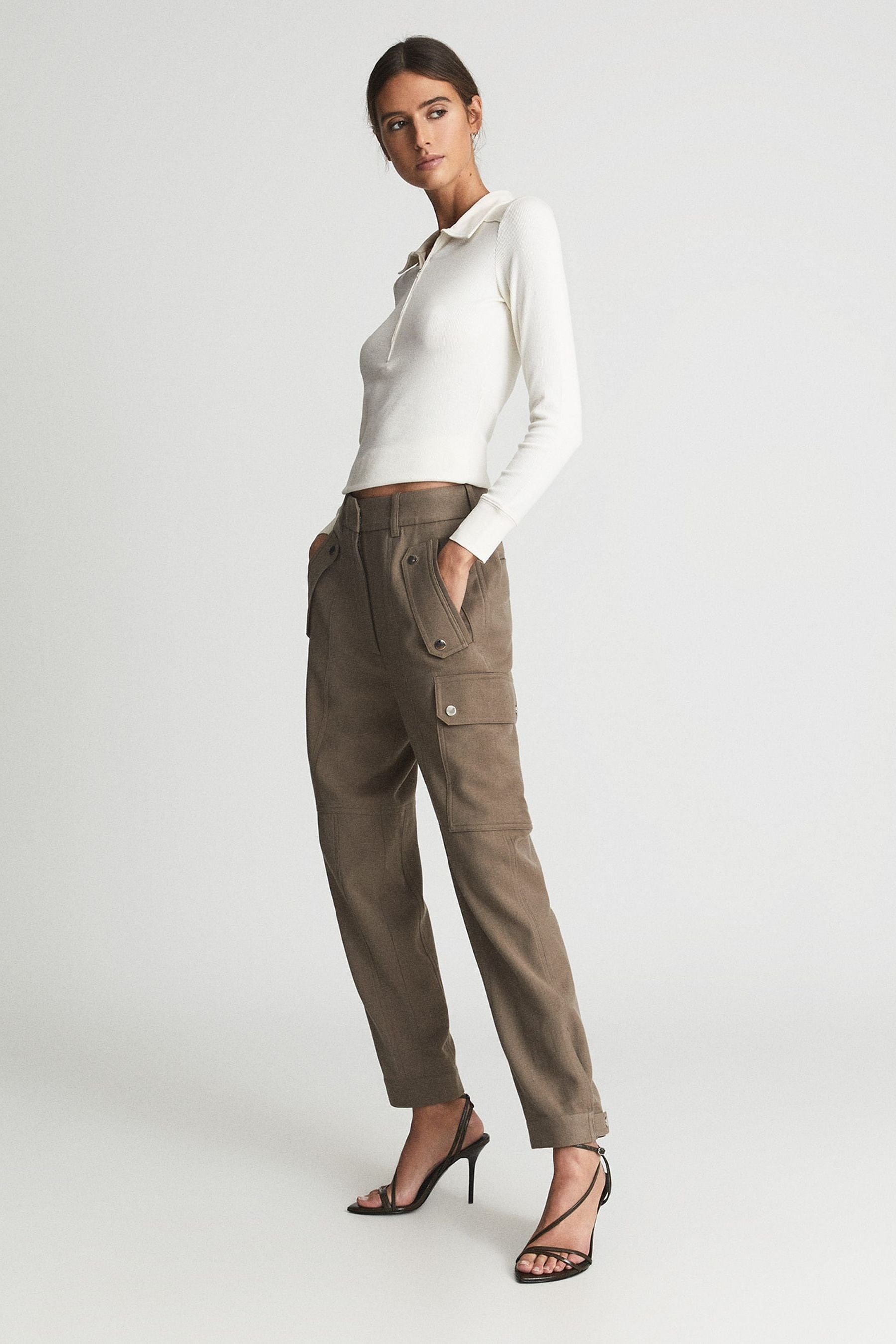 Reiss Leo Printed Wide Leg Linen Trousers