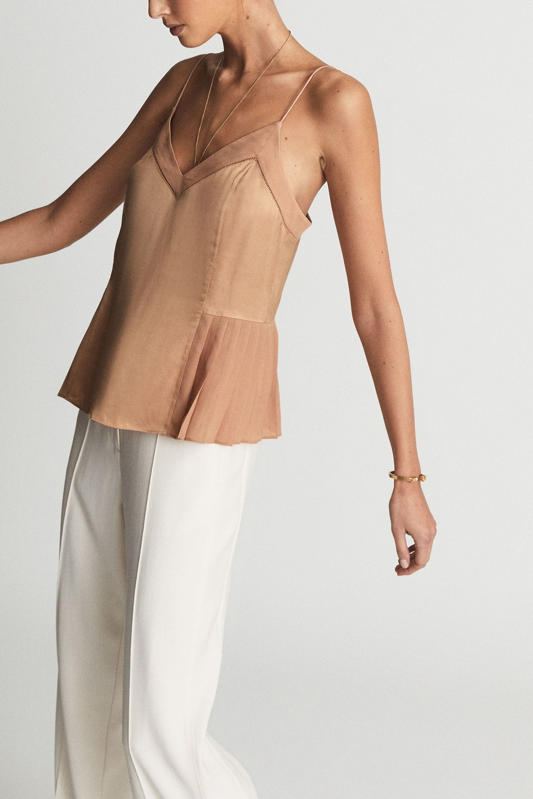 Elodie - Nude Woven Satin Cami Top