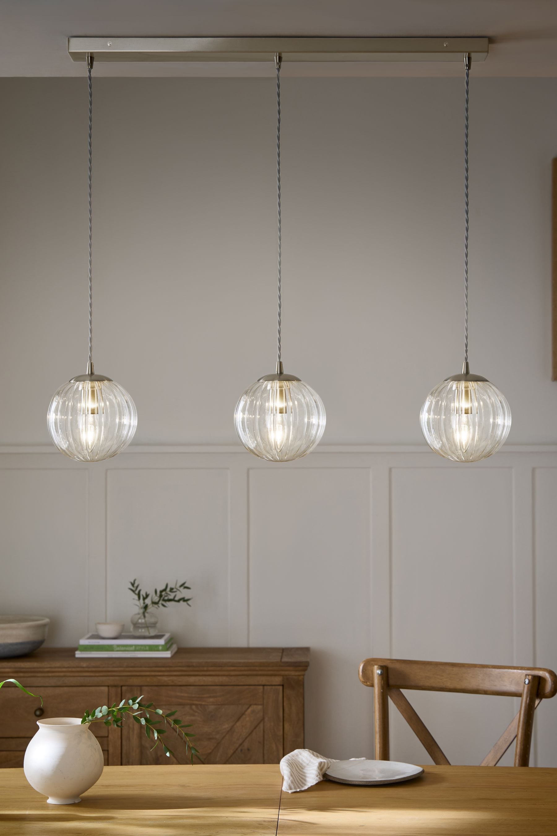 Next Brushed Chrome Bourton Linear 3 Light Pendant Ceiling Lights Brushed Chrome Reviews Next Reviews Feefo