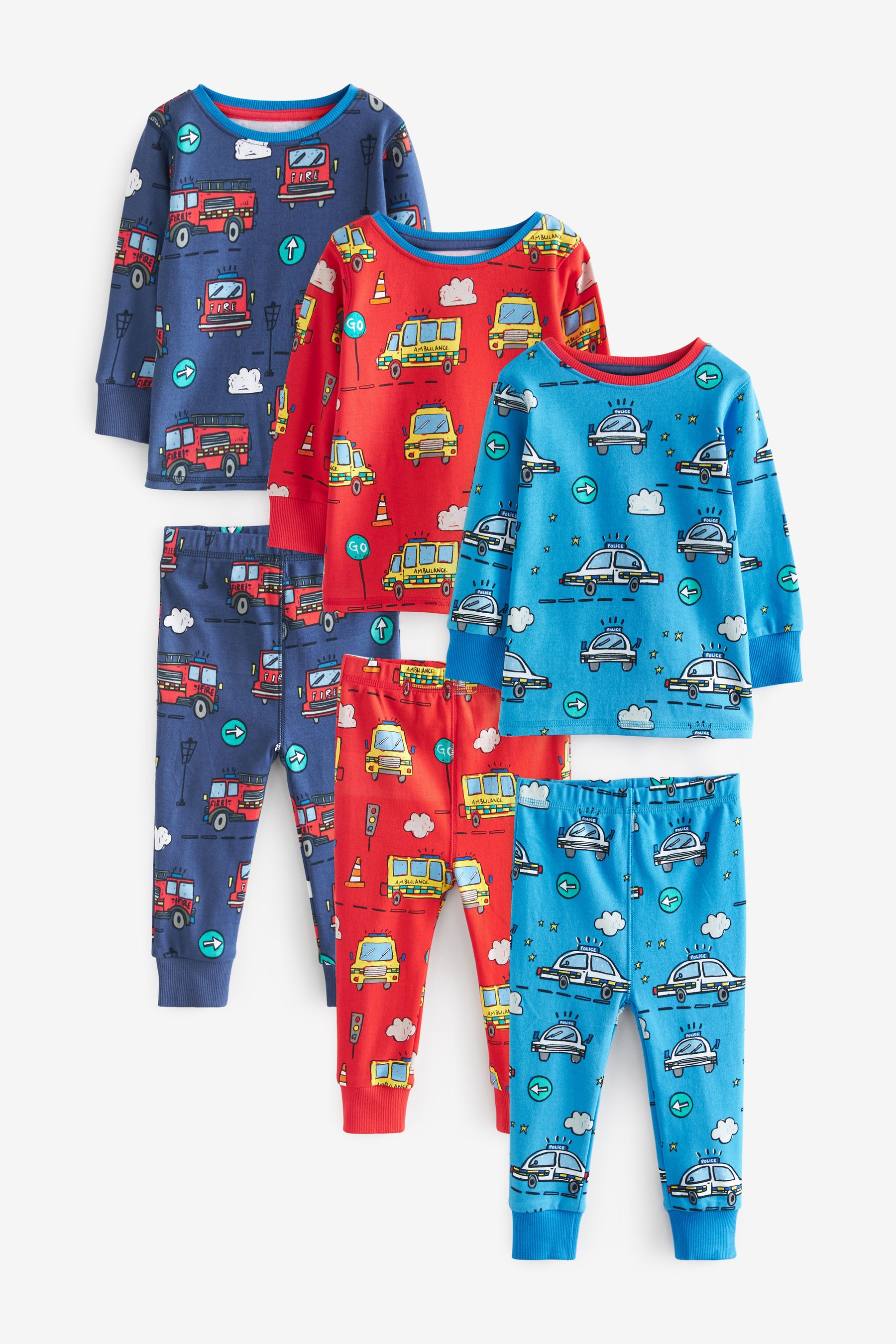 Boys Next Red blue Emergency Transport Snuggle Pyjamas 3 Pack 9mths 10yrs Red blue Emergency Transport Reviews Next Reviews Feefo