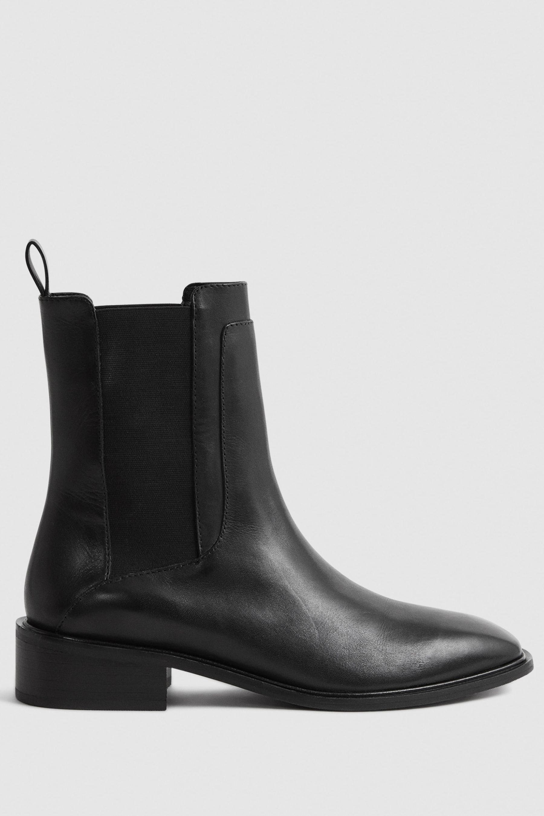 Reiss Willow - Black Leather Chelsea Boots, Uk 4 Eu 37