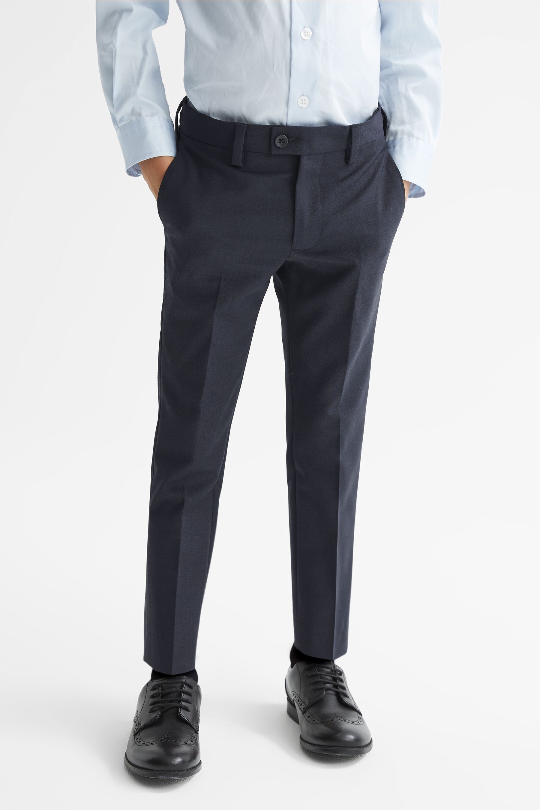 REISS T - NAVY HOPE JUNIOR MODERN FIT MIXER TROUSERS, UK 7-8 YRS