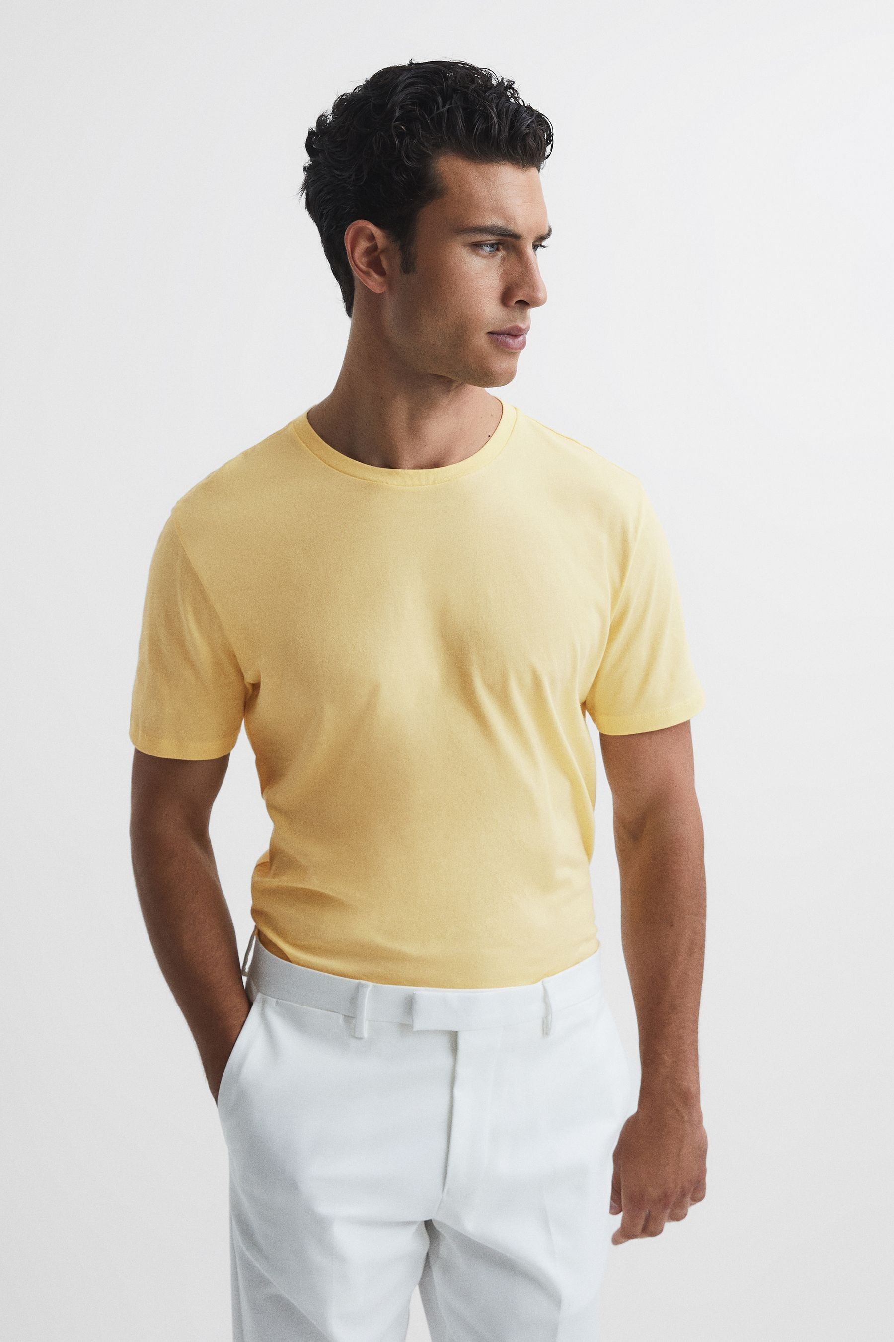Reiss Bless - Lemon Marl Crew Neck T-shirt, S