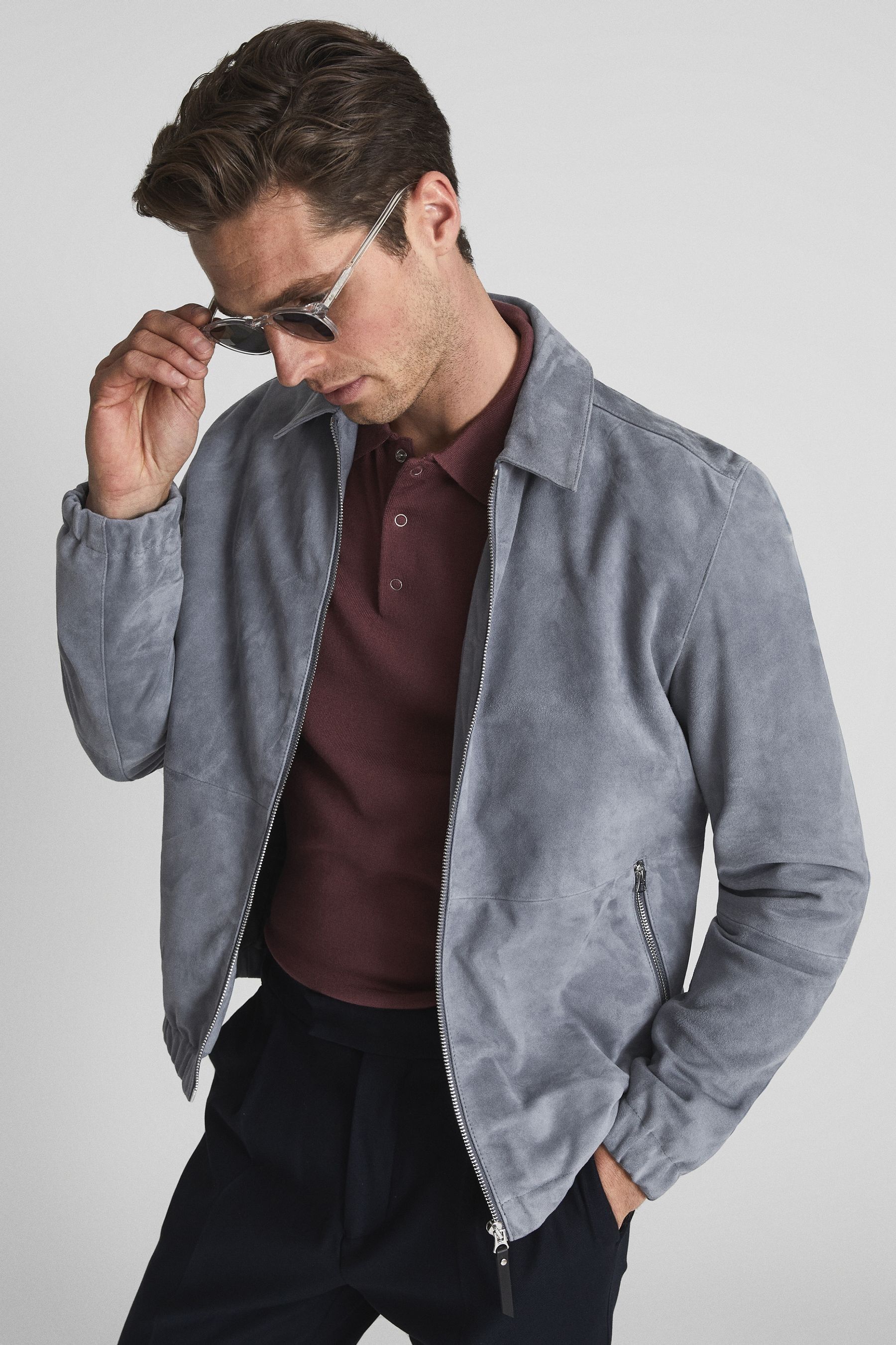 Dark grey suede online jacket