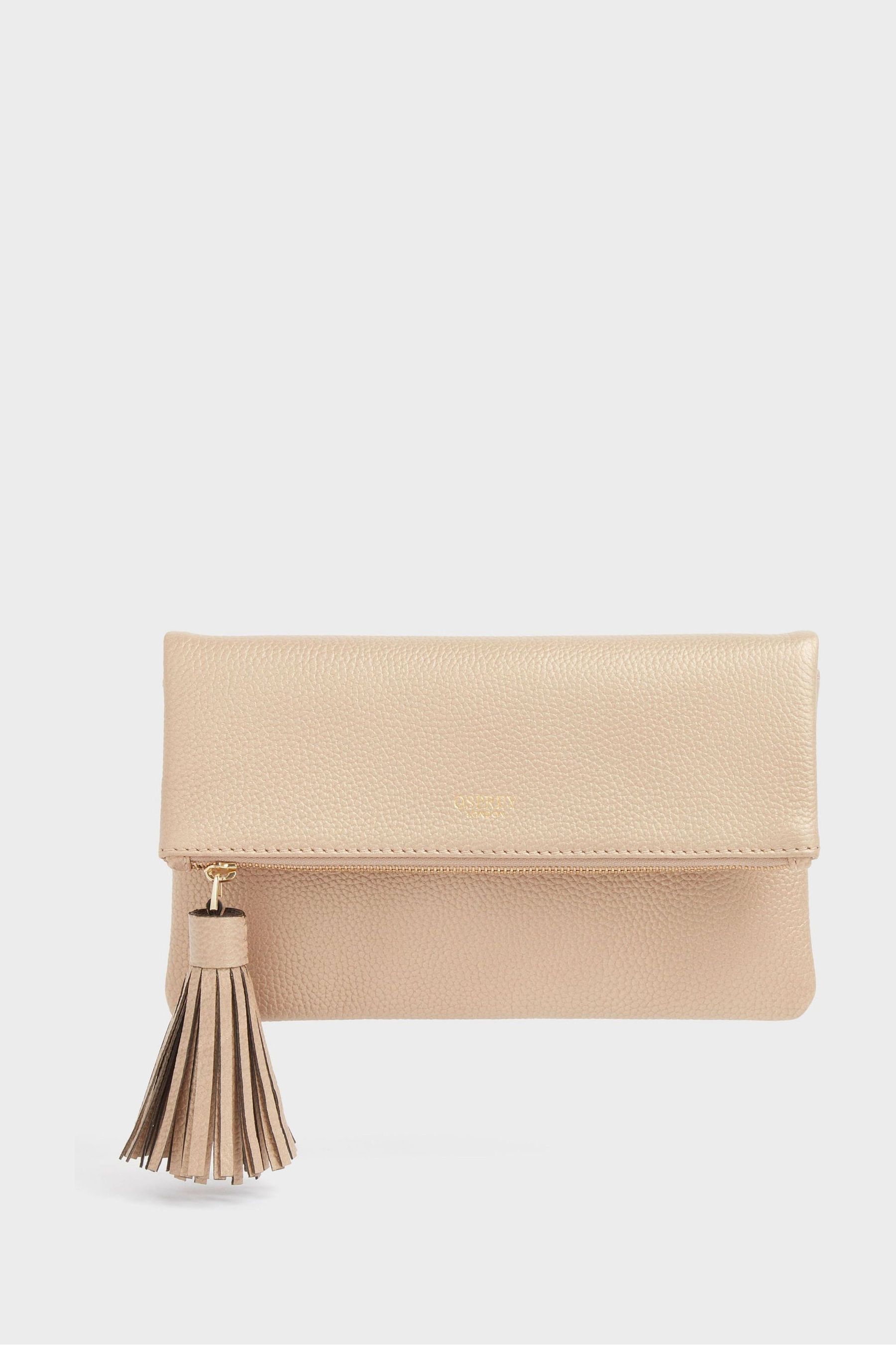 Womens Osprey London Bexley Grainy Hide Leather Clutch Bag Gold Reviews Next Reviews Feefo
