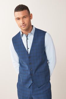Check Tailored Fit Suit: Waistcoat