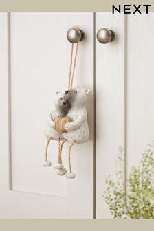 White Bertie Bear Hanging Decoration (101767) | £6