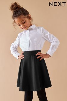 Black Jersey Stretch Pull-On School Skater Skirt (3-17yrs) (101893) | £7 - £14