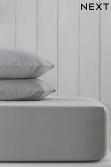 Silver Grey Cotton Rich Extra Deep Fitted Sheet (103515) | £18 - £24