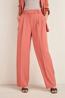 Pleated Front Wide Leg Trousers