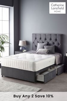 Catherine Lansfield Boutique Divan Set With Ortho Pocket Mattress Steel