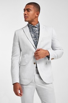 Linen Blend Skinny Fit Suit