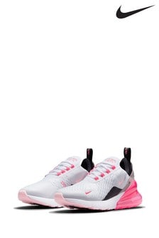 Nike White/Pink Air Max 270 Trainers (108741) | £120