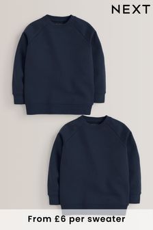 Navy 2 Pack School Crew Sweaters (3-16yrs) (108962) | £16 - £28