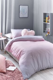 Pink Kids Magical Ombr  Glitter Duvet Cover And Pillowcase Set
