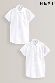 White 2 Pack Short Sleeve School Shirts (3-17yrs) (114879) | £9 - £14