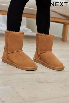 Tan Brown Warm Lined Water Repellent Suede Pull-On CN7592 Boots (120218) | £28 - £34