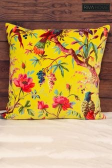 Riva Paoletti Yellow Paradise Velvet Polyester Filled Cushion