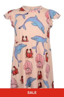 Mini Rodini Girls Pink Dolphin Wing Dress