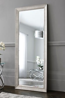 Silver Silver Textured Full Length Mirror