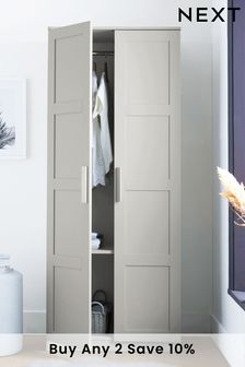 Grey Triple Wardrobe With Double Shaker Panelled Doors (129405) | £250