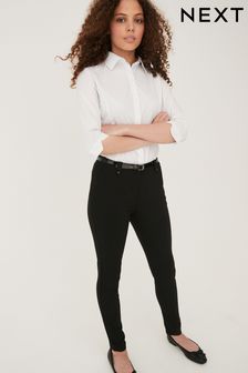 Black Senior Belted Skinny Stretch School Trousers (9-17yrs) (129870) | £12 - £18