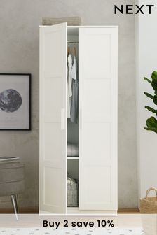 White Triple Wardrobe With Double Shaker Panelled Doors (129964) | £250