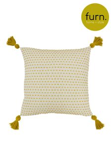 furn. Ochre Yellow Ezra Embroidered Polyester Filled Cushion