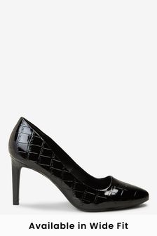 black small heels wide fit