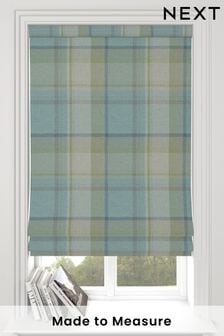 Teal Check Made To Measure Roman Blind