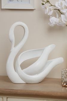White Large Abstract Swan Sculpture
