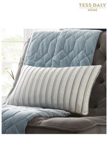 Tess Daly Silver Metallic Stripe Boudoir Cushion