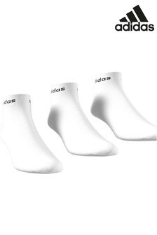 adidas Adult Linear Logo Ankle Socks Three Pack
