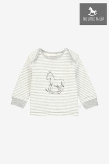 The Little Tailor Cream Print Rocking Horse Jersey Top
