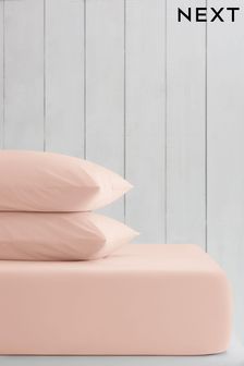 Dusky Blush Pink Cotton Rich Fitted Sheet