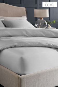 Silver Grey 300 Thread Count Collection Luxe Deep Fitted 100% Cotton Fitted Sheet