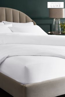 White 300 Thread Count Collection Luxe Deep Fitted 100% Cotton Sheet (150444) | £22 - £35