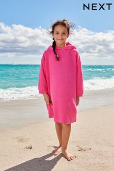 Pink Oversized Long Sleeved Towelling Poncho (150542) | £20 - £26