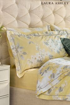 Laura Ashley Set of 2 Yellow Apple Blossom Oxford Pillowcases