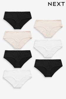 Black/White/Nude Short Microfibre Knickers 7 Pack (152593) | £18