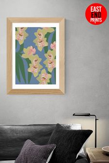 East End Prints Blue Orchids by Katy Welsh