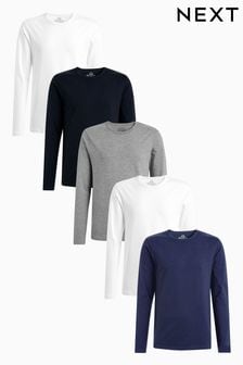 Multi Multi Long Sleeve T-Shirts 5 Pack (153265) | £40