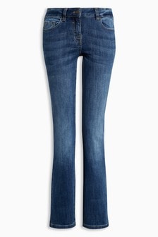 Women Ladies Next Rinse Wash Blue Straight Slim Jeans All Sizes.