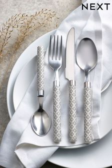Grey Geo Stainless Steel 16pc Cutlery Set (156547) | £22