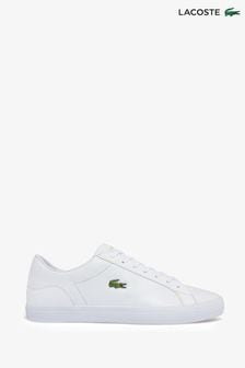 mens white trainers lacoste